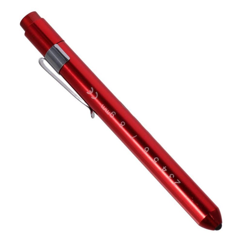 SHUATI Pupil Check Pen Light Red, Blue Professional White Light Medical Pen Light Lightweight LED Diagnostic Lamp Nurse Student Doctors(Red) - Image 1